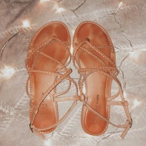 Braided Leather Strappy Sandals